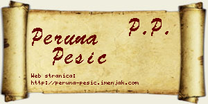 Peruna Pešić vizit kartica